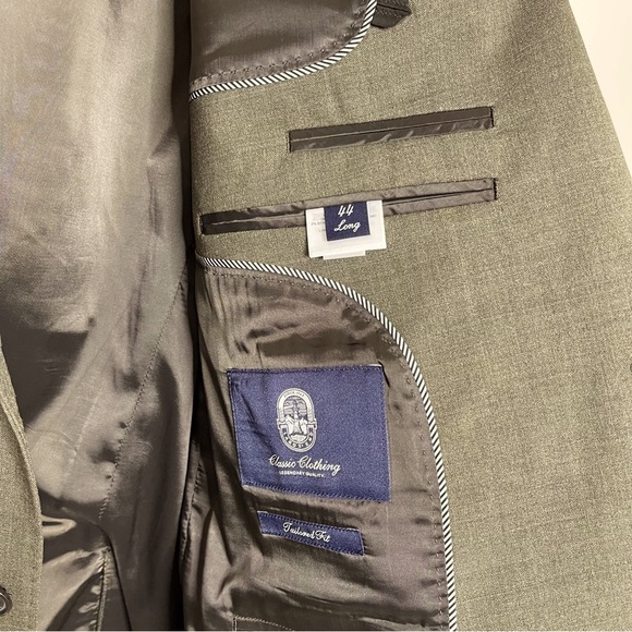 Lands End Classic Tailored Fit Wool Mens Sports Coat Size 44 Long office wedding - Picture 6 of 13
